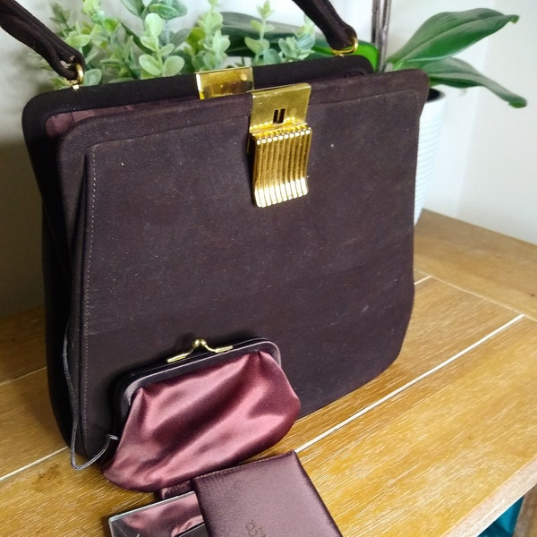 50s Bienen-Davis Suede Handbag