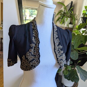 Black Beaded Bolero Etsy