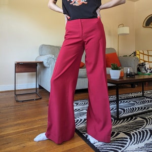 70s Red Bell Bottom Trousers