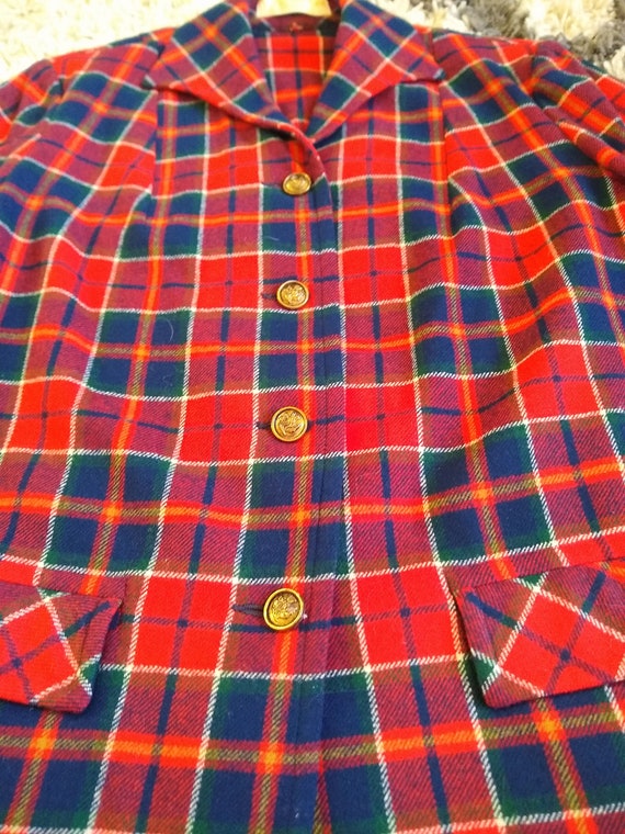 70s Red Plaid Pendleton Jacket - image 3