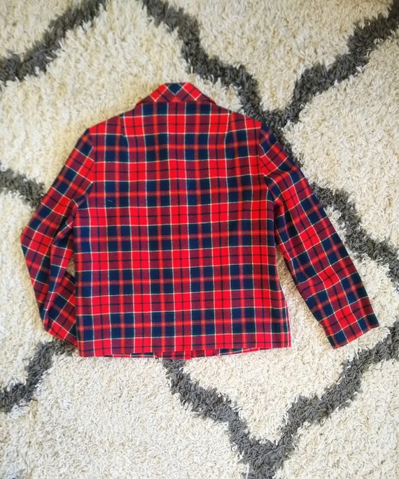 70s Red Plaid Pendleton Jacket - image 2