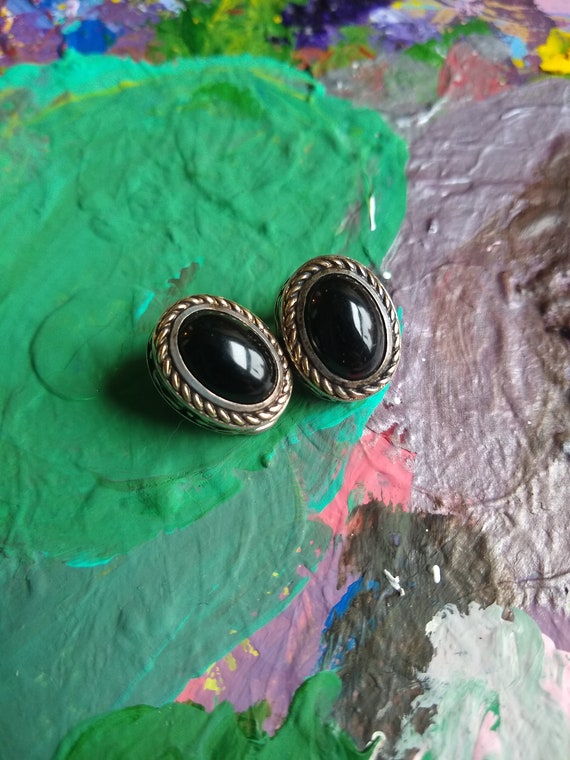 Vintage Sterling and Gold Clip Earrings - image 4