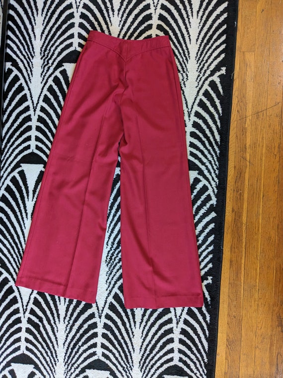 70s Red Bell Bottom Trousers - image 6