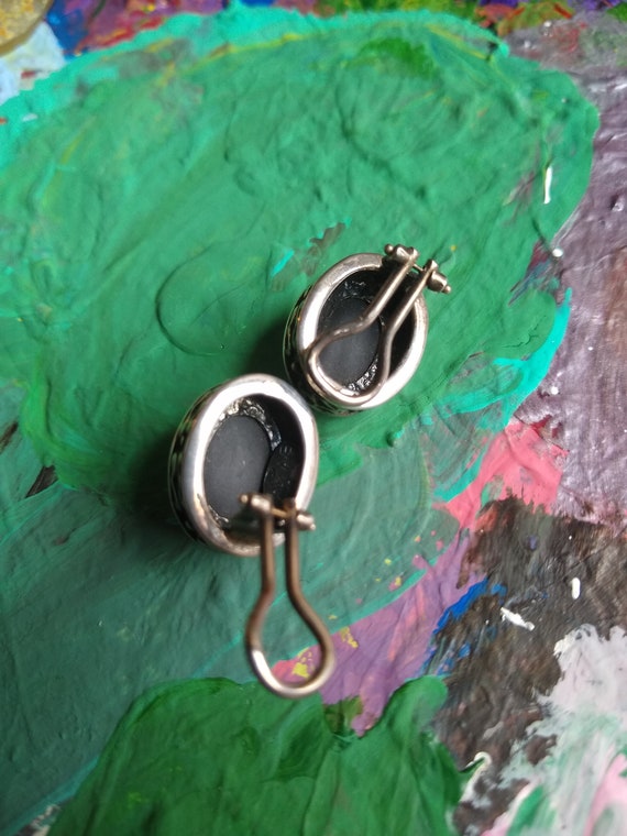 Vintage Sterling and Gold Clip Earrings - image 2