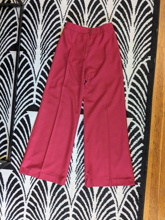 70s Red Bell Bottom Trousers - image 5