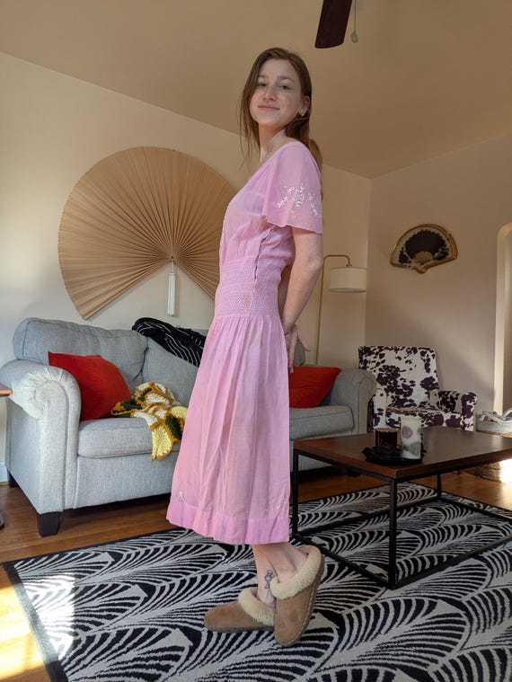 pink cutwork dress ZARA DRESS WITH CUTWORK EMBROIDERY PINK V-NECK SS22 SIZES XS-XXL REF. 0881/303