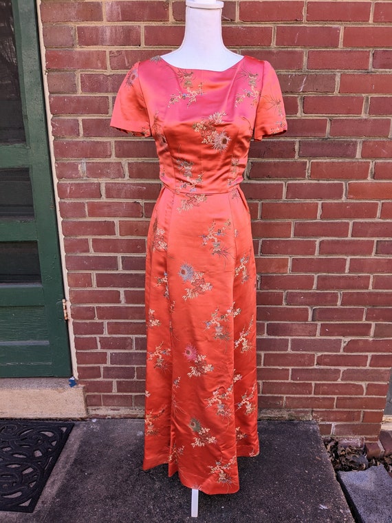 1950s Silk Brocade Gown