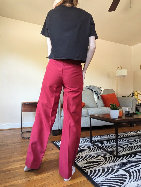 70s Red Bell Bottom Trousers - image 3