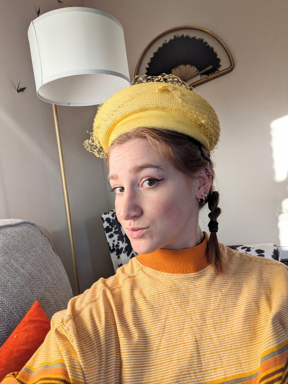 60s Buttercup Yellow Breton Hat