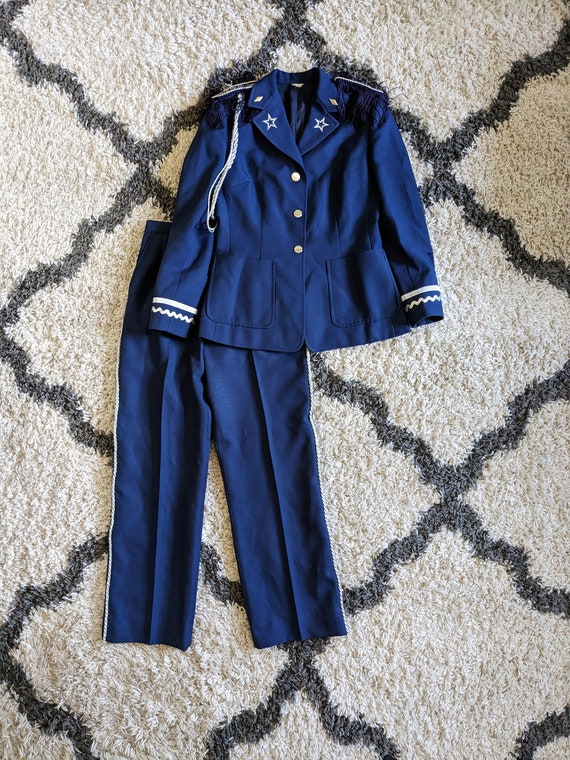 RARE 1970s Navy Blue Military Style Suit - image 6