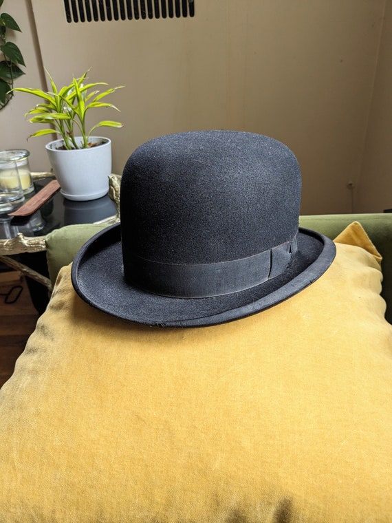 Antique Wool Felt Derby Hat
