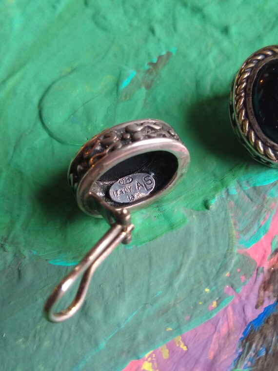 Vintage Sterling and Gold Clip Earrings - image 3