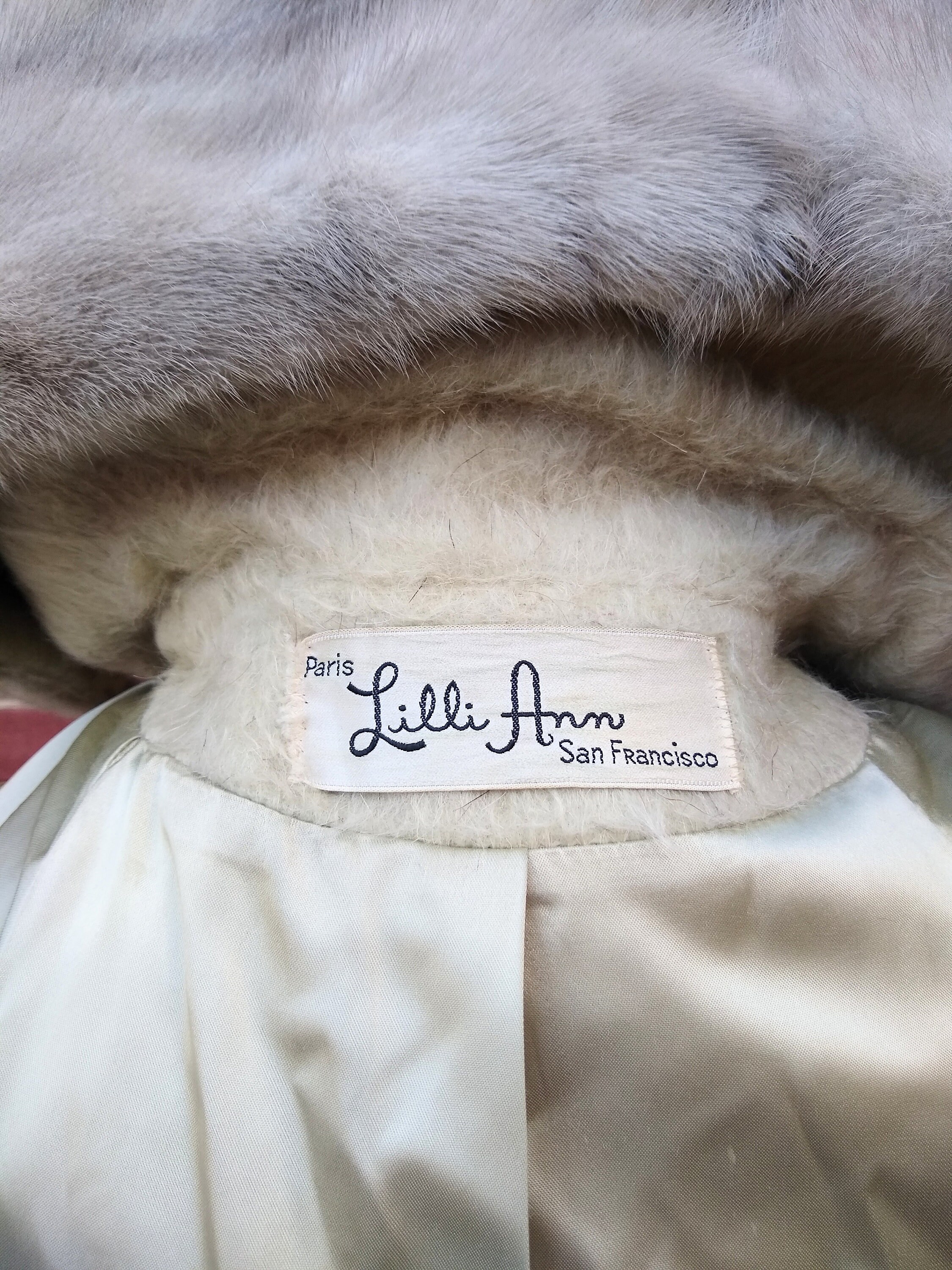 1960s Pink Mohair Beaded Collar Coat by Lilli Ann | S/M/L