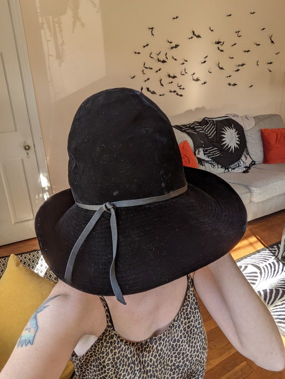40s Black Velveteen Hat - image 5