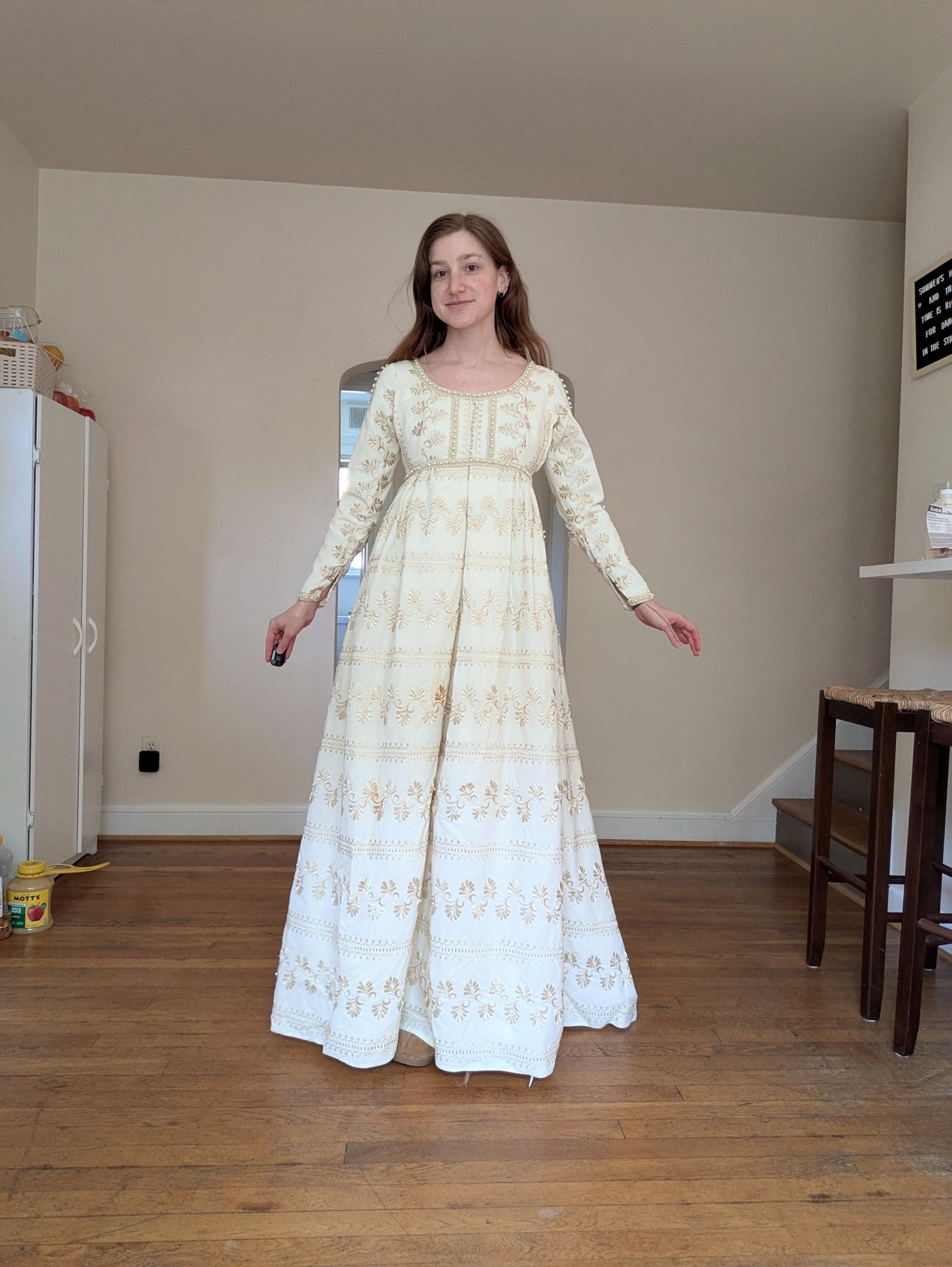Medieval Revival Embroidered Wedding Dress