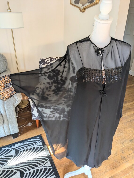 60s Shift Dress with Metallic Sequins and Sheer J… - image 7