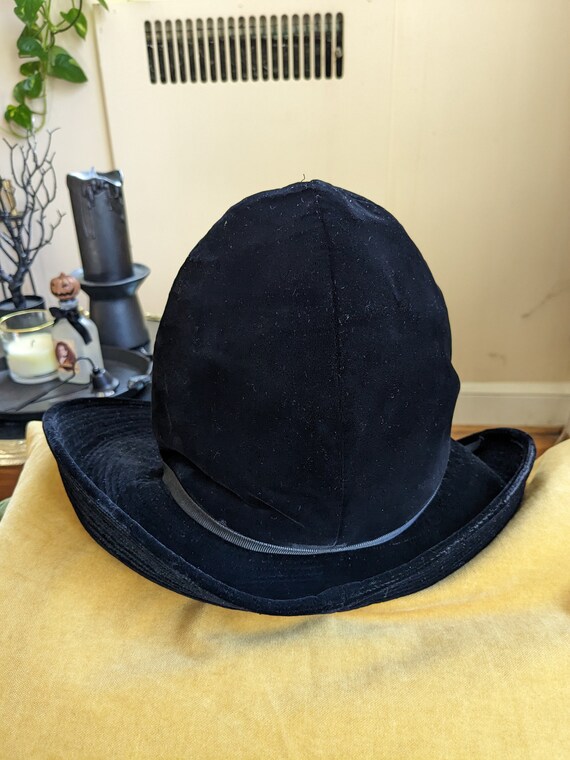 40s Black Velveteen Hat - image 6