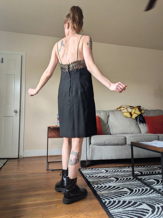 60s Shift Dress with Metallic Sequins and Sheer J… - image 5