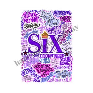 Six - Pôster de Teatro Musical, Arte de Parede da Broadway, Presente para Amantes de Teatro, Presente de Música, Decoração de Casa