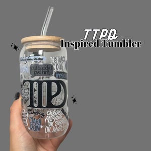 TTPD - Swiftie Inspired Tumbler - Hand Drawn Design - 16 onz Glass Tumbler