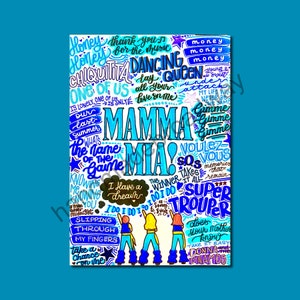 Mamma Mia - Musical Theatre Poster, Broadway Wall Art, Theatre Lover Gift, Music Gift, Home Decor