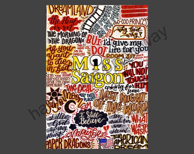 Miss Siagon - Musical Theatre Poster, Broadway Wall Art, Theatre Lover Gift, Music Gift, Home Decor
