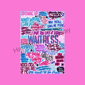 Waitress - Musical Theatre Poster, Broadway Wall Art, Theatre Lover Gift, Music Gift, Home Decor