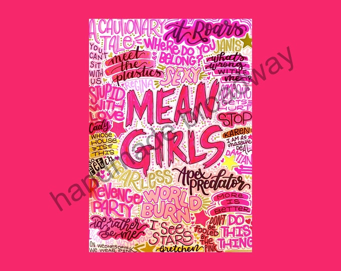 Mean Girls - Affiche de théâtre musical, art mural de Broadway, cadeau d'amant de théâtre, cadeau de musique, décoration d'intérieur