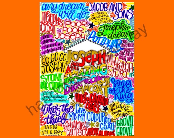 Joseph - Musical Theatre Poster, Broadway Wall Art, Theatre Lover Gift, Music Gift, Home Decor