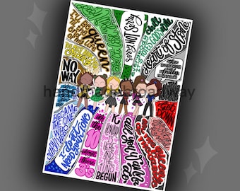 SIX the Musical Swirl Poster - Handmade Musical Theatre Gift