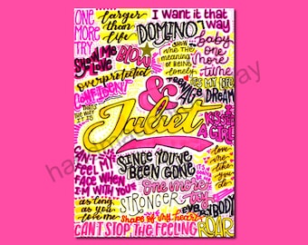 And Juliet - Musical Theatre Poster, Broadway Wall Art, Theatre Lover Gift, Music Gift, Home Decor
