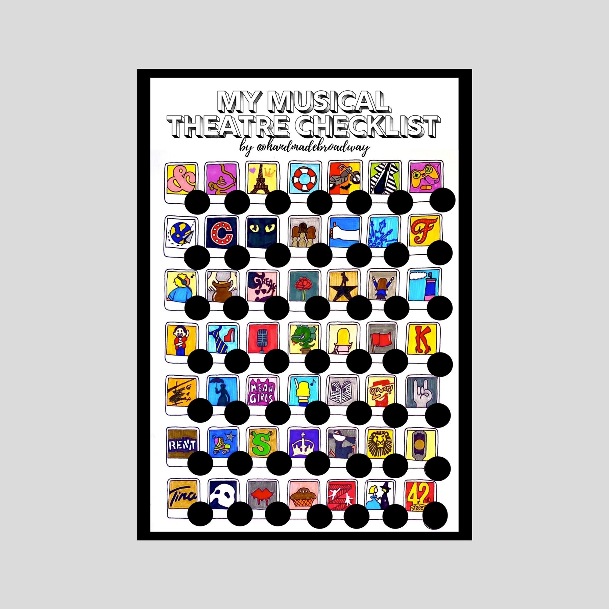 My Musical Theatre Checklist Poster Gift with Sticker Pack | Etsy