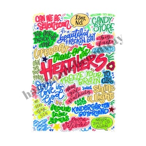 Heathers - muziektheaterposter, Broadway-muurkunst, cadeau theaterliefhebber, muziekcadeau, woondecoratie