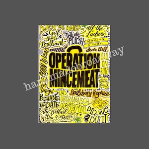 Operation Mincemeat - Musical Theatre Poster, Broadway Wall Art, Theatre Lover Gift, Music Gift, Home Decor