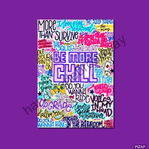 Be More Chill - Musical Theatre Poster, Broadway Wall Art, Theatre Lover Gift, Music Gift, Home Decor