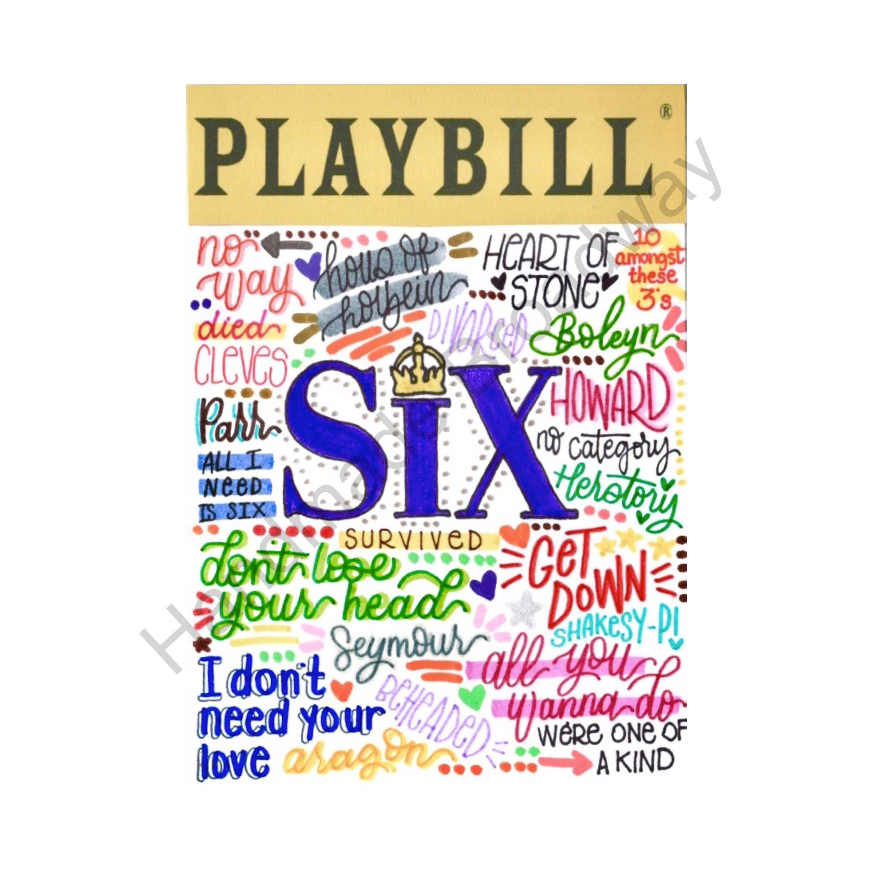 Six Playbill Collectable PRINT | Etsy