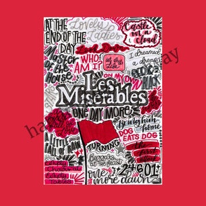 Les Mis - Musical Theatre Poster, Broadway Wall Art, Theatre Lover Gift, Music Gift, Home Decor