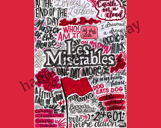 Les Mis - Musical Theatre Poster, Broadway Wall Art, Theatre Lover Gift, Music Gift, Home Decor
