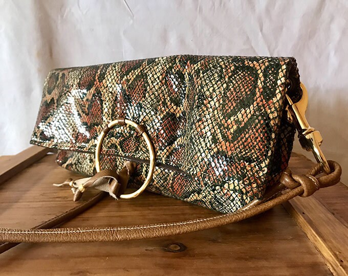 Snake print deals saddle bag