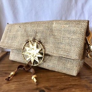 Saco de yute de arpillera 100% natural con impresión de lámina dorada  brillante | Bolsa de dulces de joyería para bolsas de regalo de boda