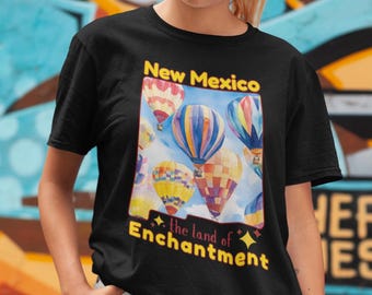 T-shirt luchtballon New Mexico: staatssouvenir aquarel