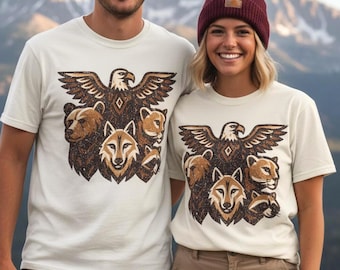 Wildlife T Shirt Native Boho Nature Eagle Animals Graphic Tee