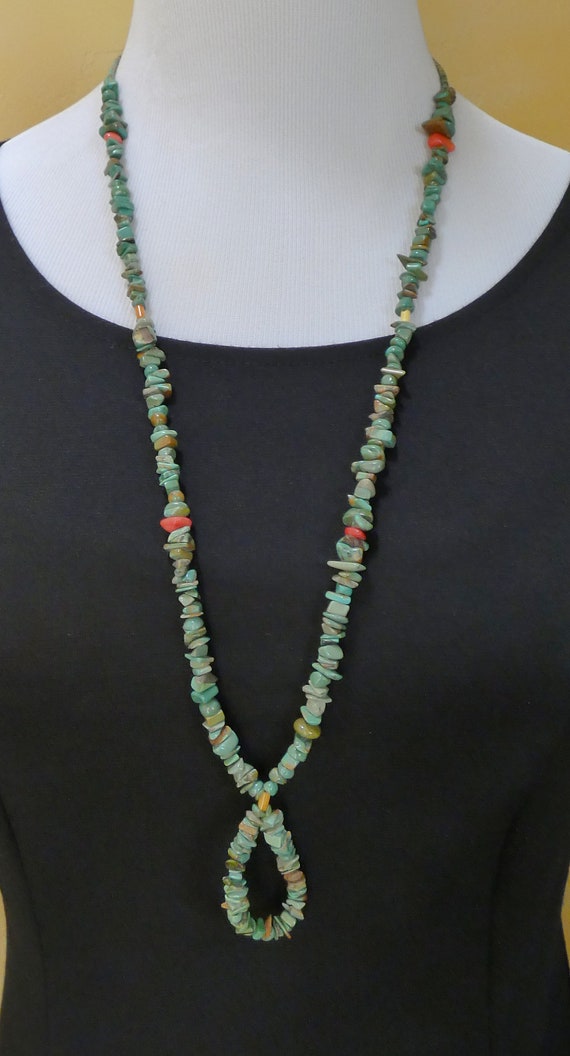Vintage Navajo Turquoise Nugget Bead Necklace, Na… - image 6
