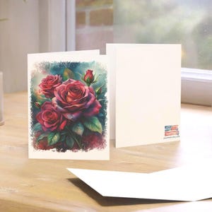 Watercolor Rose Stationery Gifts, Blank All Occasion Note Cards, Floral Sympathy Cards