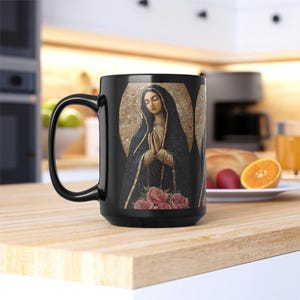 Our Lady of Guadalupe Coffee Mug Virgin Mary Catholic Mom Gift Catholic Gifts for Christian Kitchen Decor Holy Image Marian Devotion Tea Cup