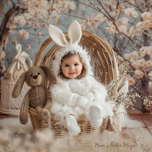 15 EASTER BUNNY TEMPLATES, Digital Easter Background, Overlay, Composite, Photography Background, Bunnies, Kids, Newborn Background, Pet