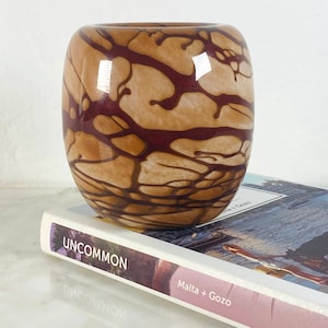 Michael Nourot Art Glass Vase. Nourot Art Glass Studio. Small Multi-colored Vase. American Hand-Blown Art Glass.