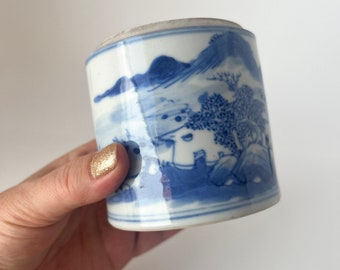 アンティーク中国製青白磁箱｜乾隆マーク入り蓋付き箱｜アジアン