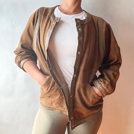 Vintage 1980s Suede & Leather Jacket - Paris Sourced