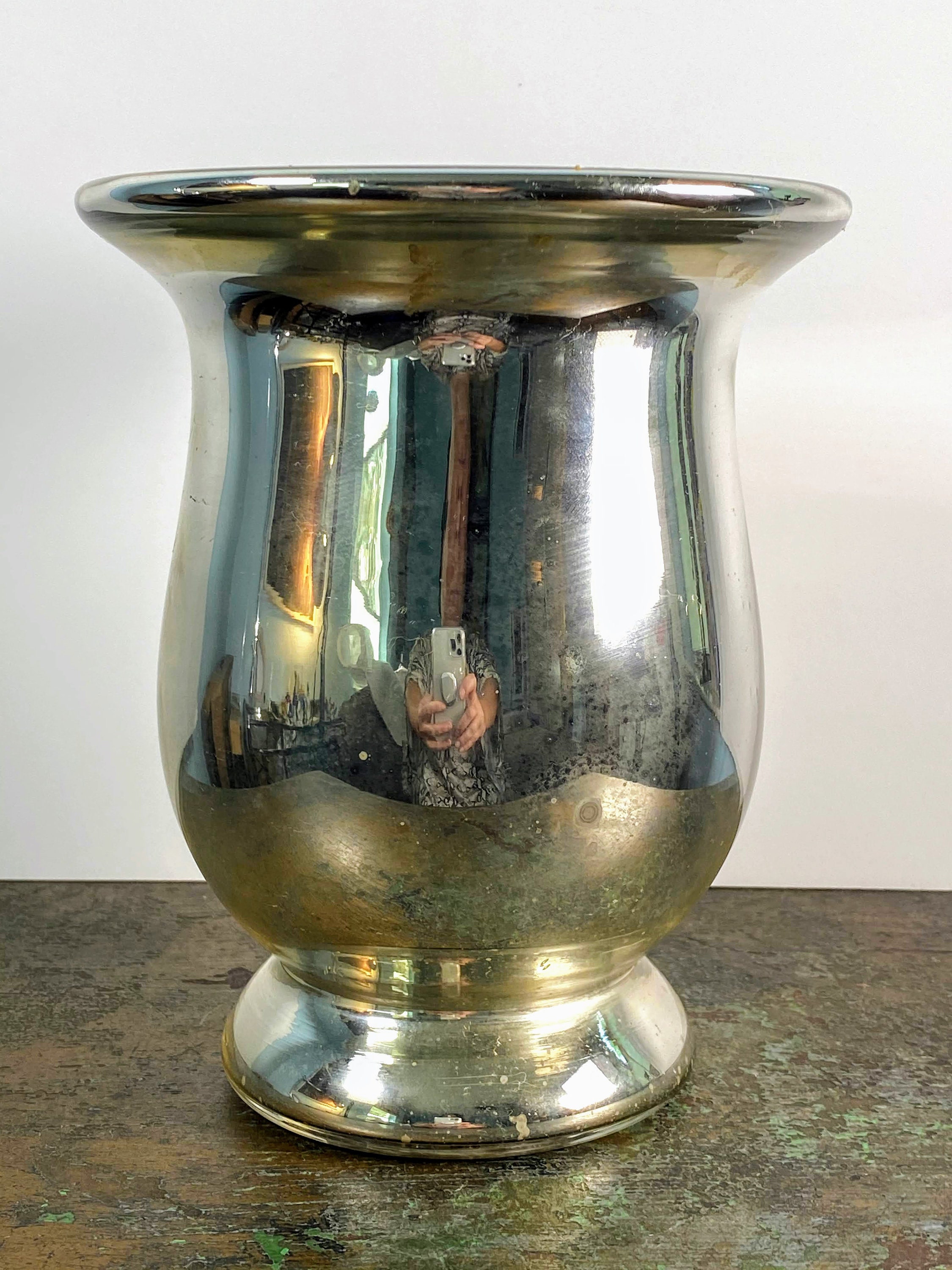 Vintage Mercury Glass Vase. Mercury Glass Vase. Home Décor. Etsy